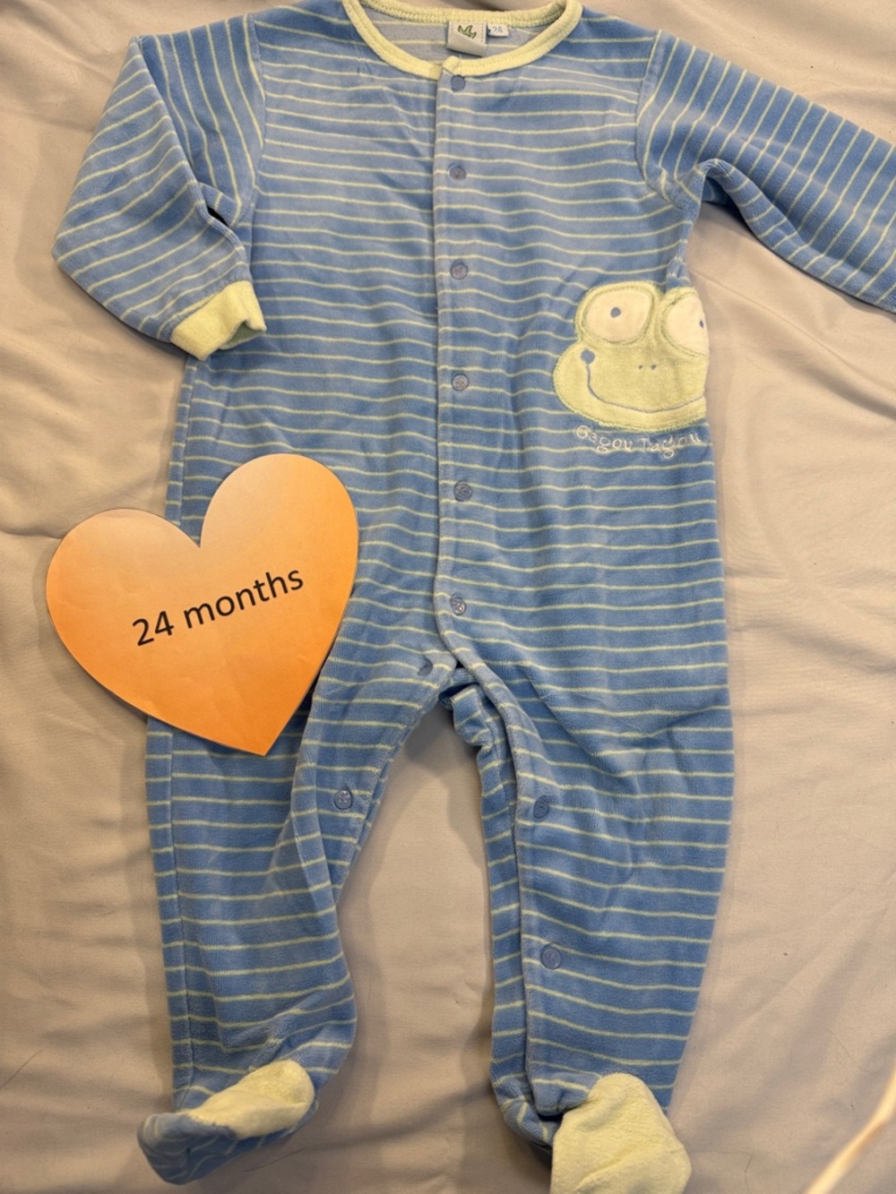 Gagou Tagou - Velour Footed  Sleeper. Size 24 months